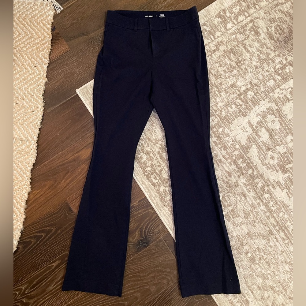 Old Navy High Rise Pixie Flare Pants Navy Blue